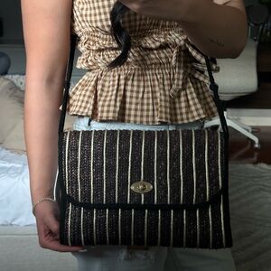 Black Striped Women's Bag